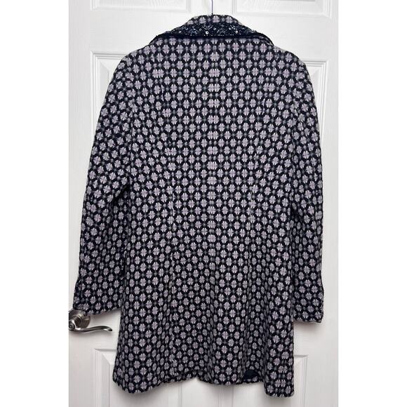 Nine West Women's Wool Blend Lined Coat Sequined Beaded Collar Lapel Size M - Picture 9 of 11